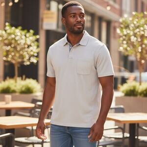 Johnnie-O Polo Shirt Mens Large The Local 3-Button Gray BurnOut Fabric Classic